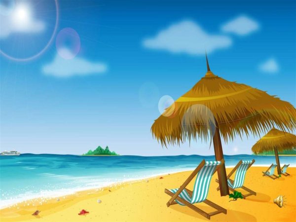 Пляж рисунок