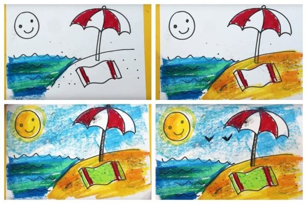 Коллаж на тему лето рисунок