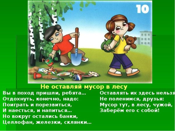 Нельзя вести себя в лесу