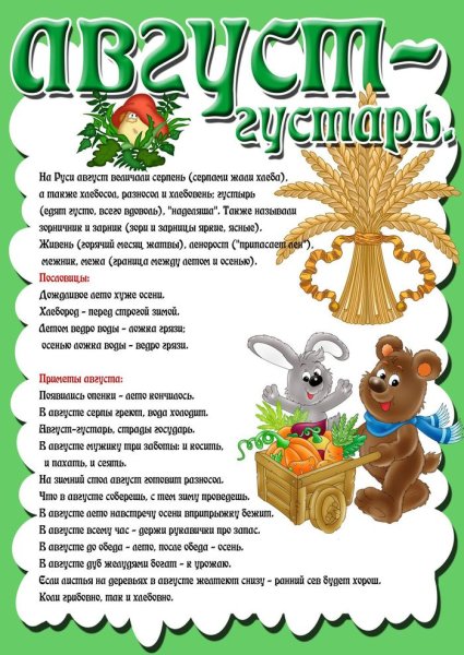 Летние месяцы для детского сада