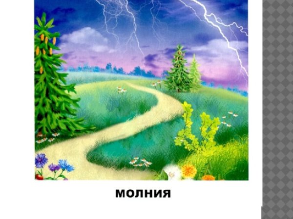 Карточки с изображением природных явлений