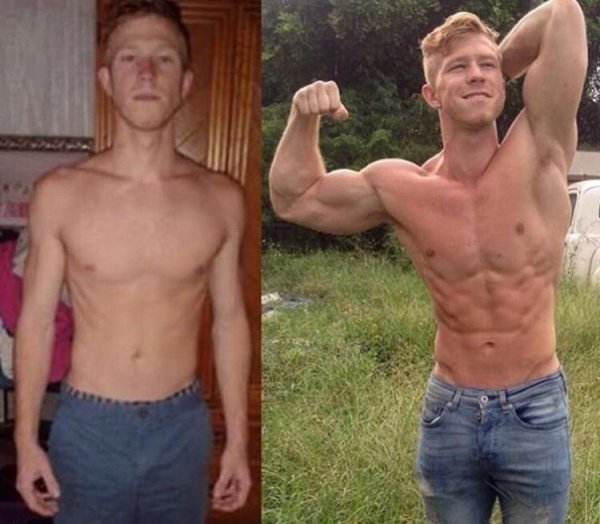 Немного подкачался до и после