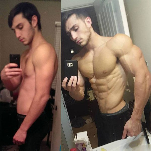 Качок до и после