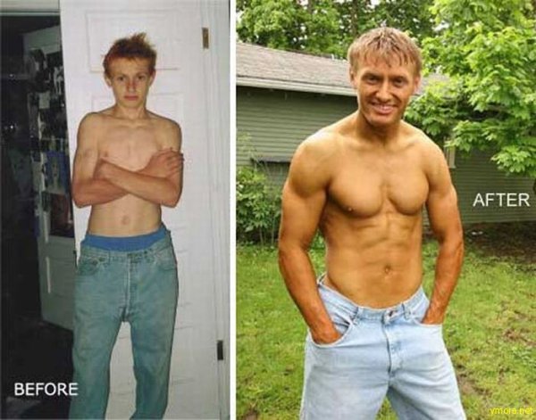 Люди до и после качалки