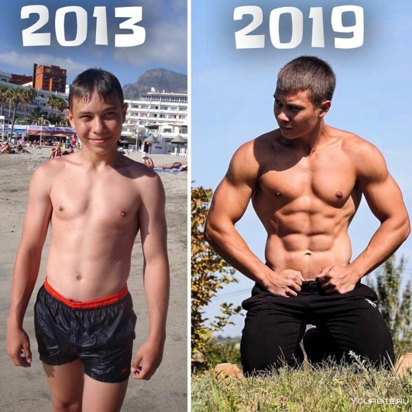 Месяц занятий на турнике до и после