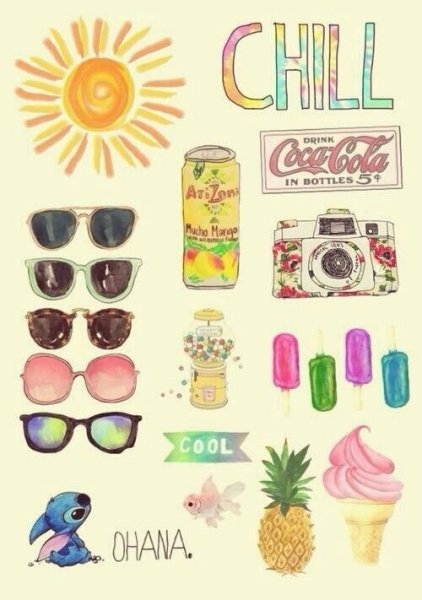 Стикеры для летнего дневника