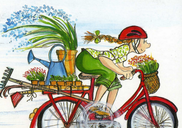 Шарж женщина Дачница