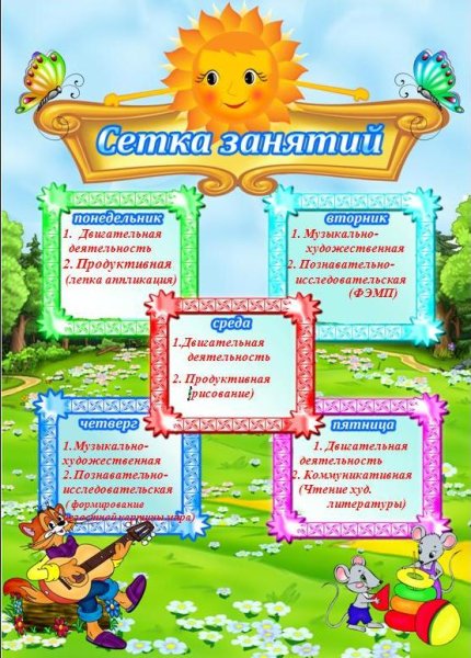 Сетка занятий в детском саду
