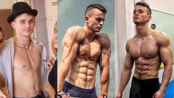 До и после накачки пресса