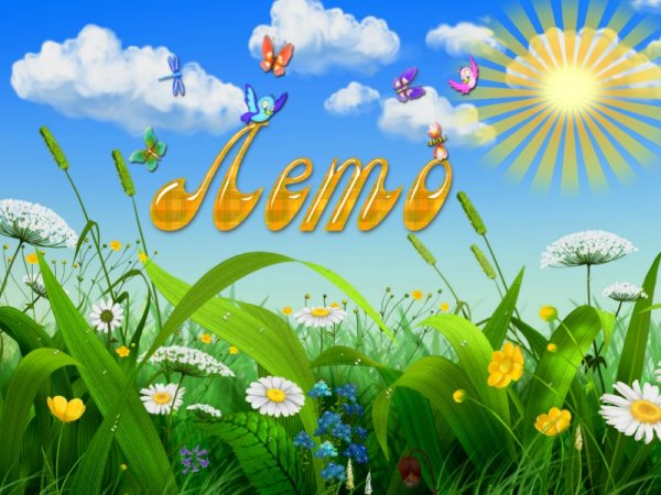 Лето надпись