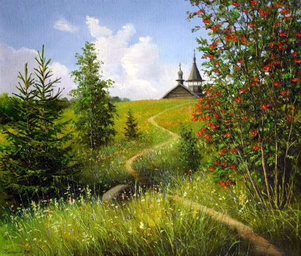 Деревенские просторы. Художник Сергей Курицын - картины