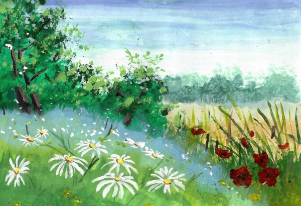 Детские рисунки на тему летние каникулы