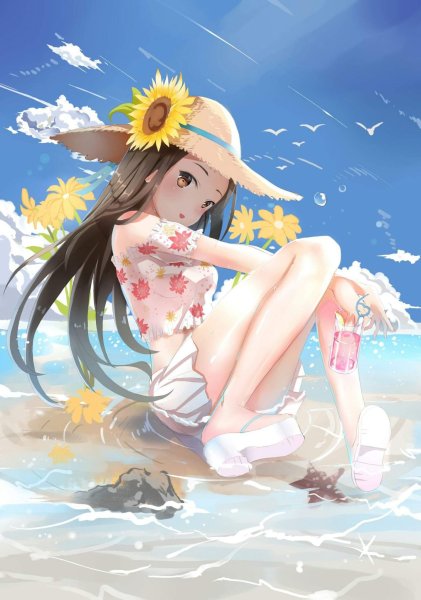Аниме девушка лето
