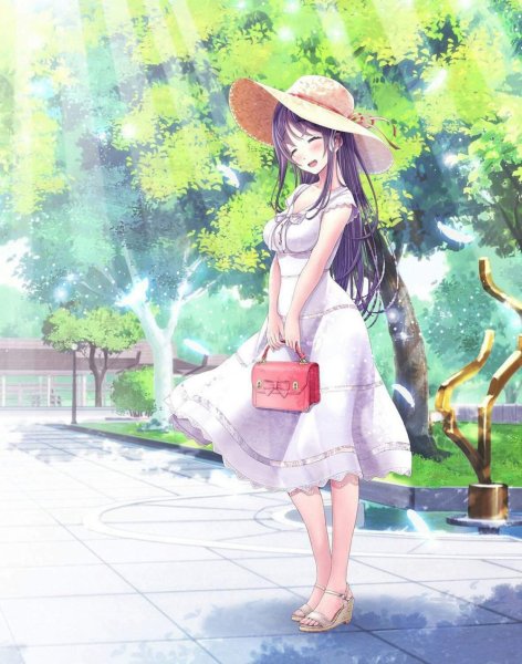 Аниме девочка лето