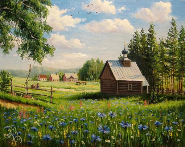 Летний деревенский пейзаж Наталья Шайкина