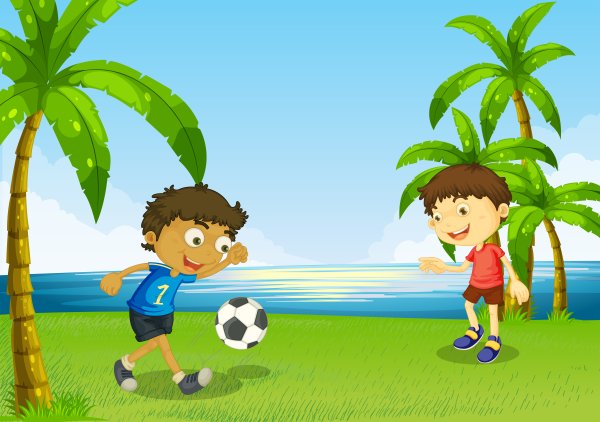 Лето и футбол рисунки