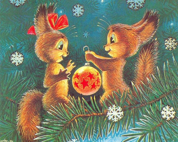 Советские новогодние открытки
