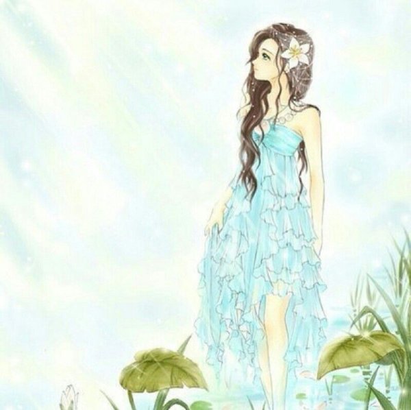 Летняя девочка нарисованная