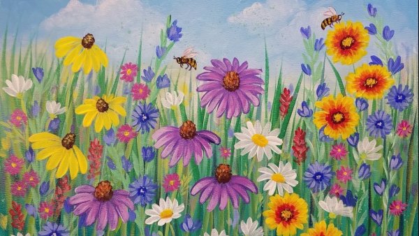 Летние цветы рисунок
