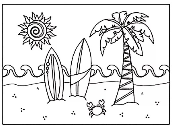 В море. Раскраска