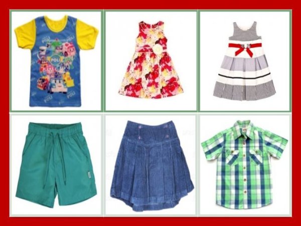 Летняя одежда карточки для детей