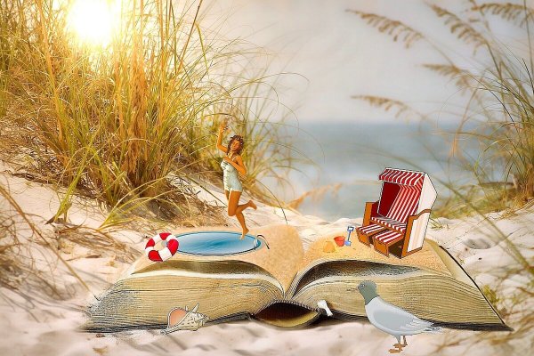 Летний фон с книгой