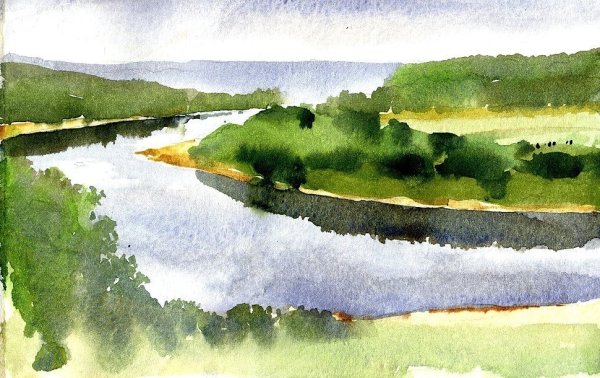 Песок акварель