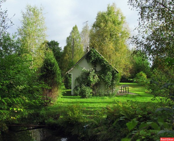 Пейзаж с дачным домом