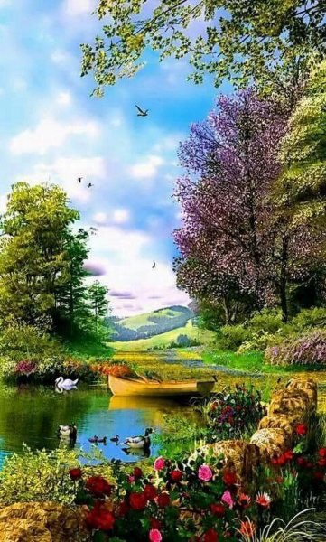 Березовая роща у резинотехники река