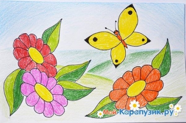 Легкий рисунок на тему лето