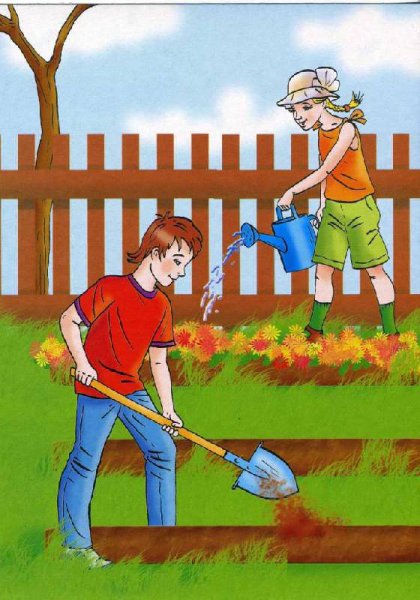 Весенние работы в саду для детей