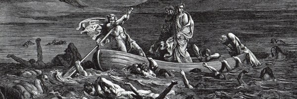 Перевозчик Харон через реку Стикс