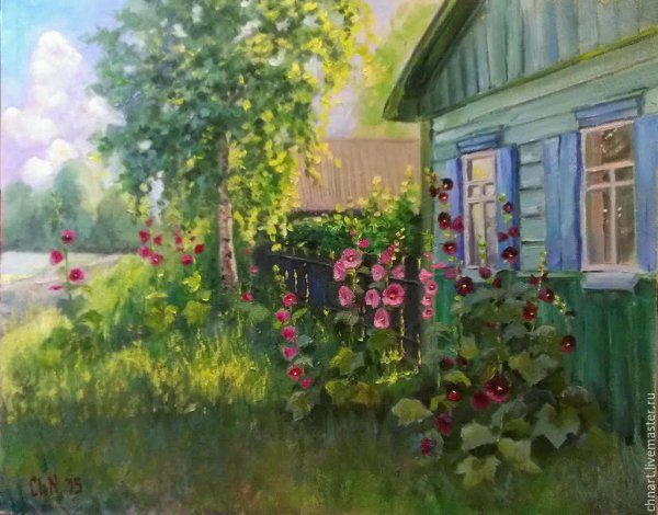 Живопись палисадник деревня живопись