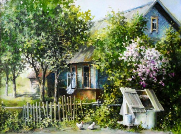Пейзажи с сиренью в живописи Владимира Краевского