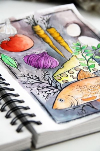 Летние рисунки в скетчбуке