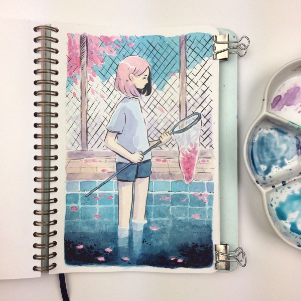 Красивые арты в скетчбуке