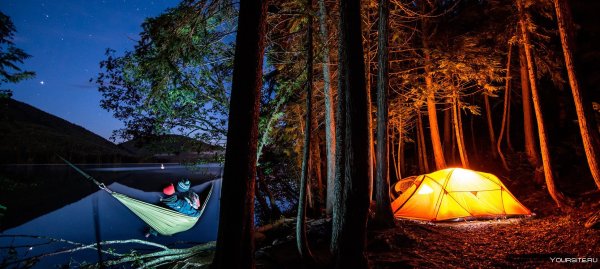 Ночь палатка костер