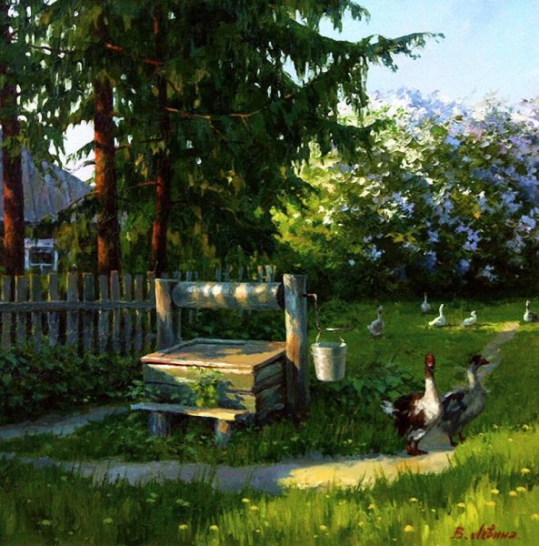 Солнечное утро в деревне