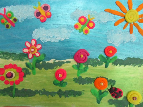 Цветочная Поляна пластилинография