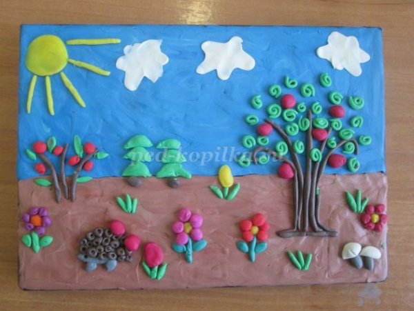 Пластилинография лето старшая группа