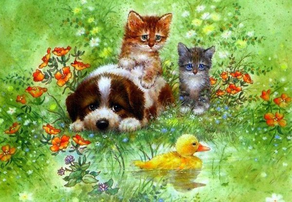 Лесная белка и бельчата