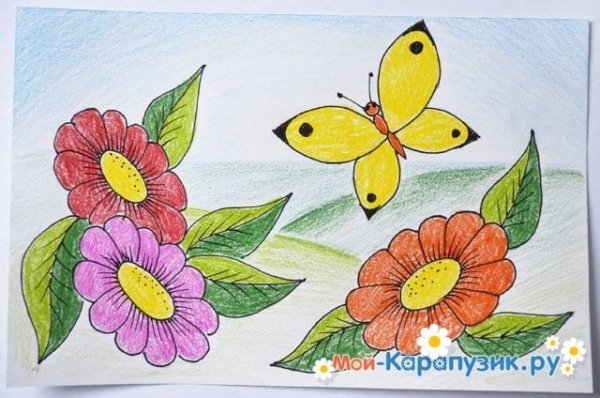 Легкий рисунок на тему лето