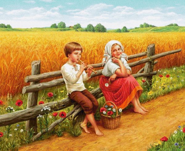 Солнечное утро в деревне