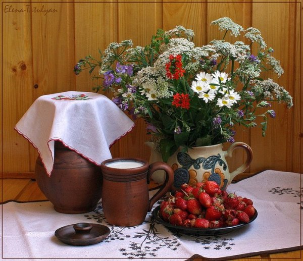 Доброе утро в деревне с надписями