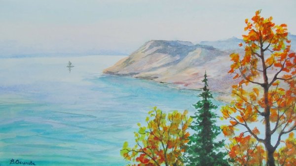 Озеро Байкал рисунок