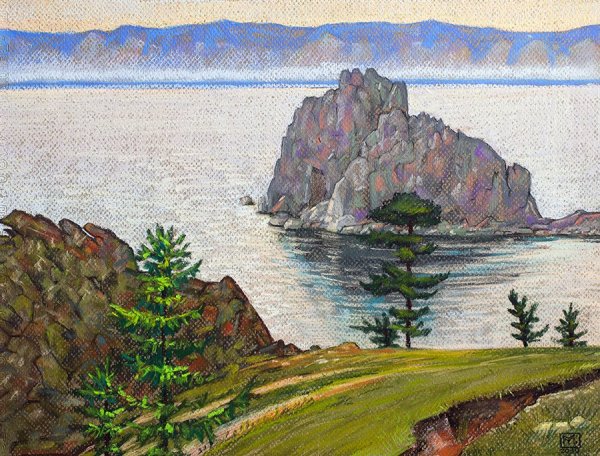 Озеро Байкал акварель