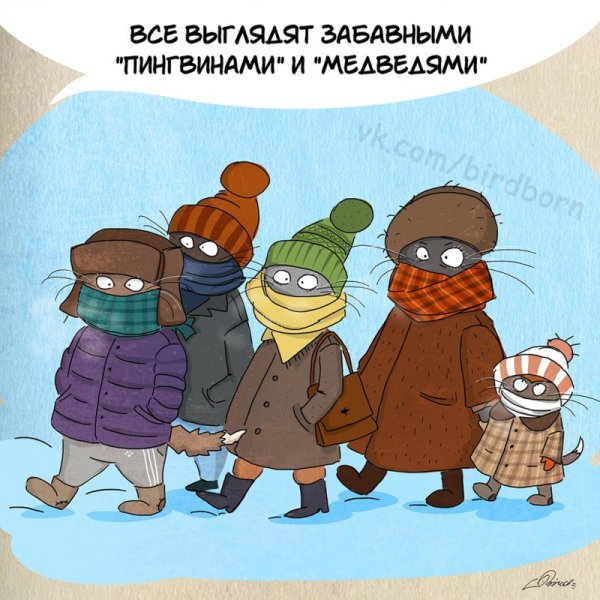 Зимний юмор в картинках