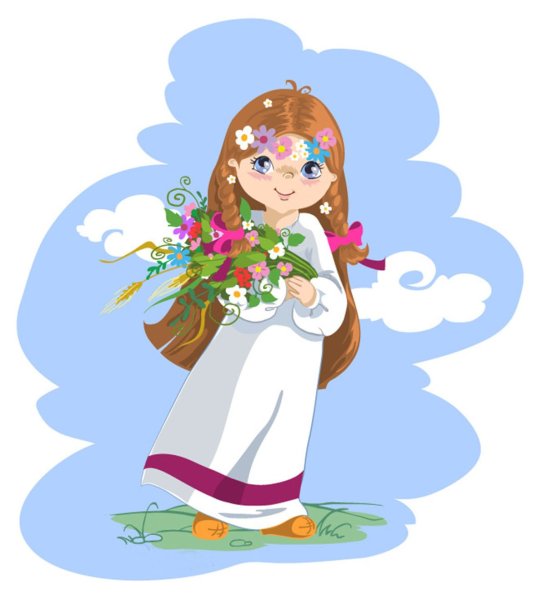 Девочка в платье рисунок