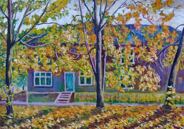 Бабье лето картина маслом