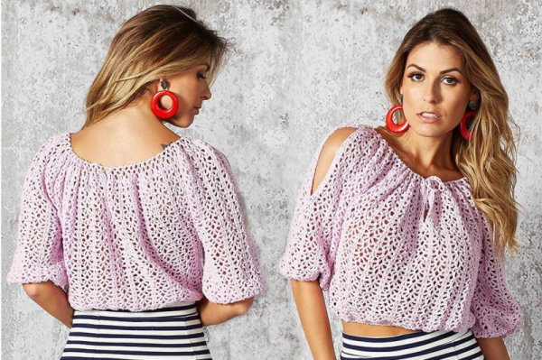 Модный ажурный свитер